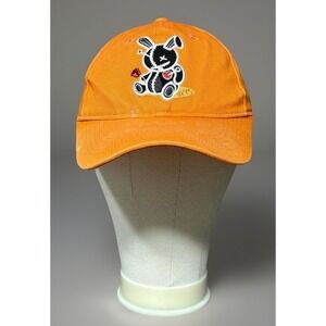 BKYS Lucky Charm Hat Cap 100% Cotton. Orange One Size Adjustable Strap. EUC